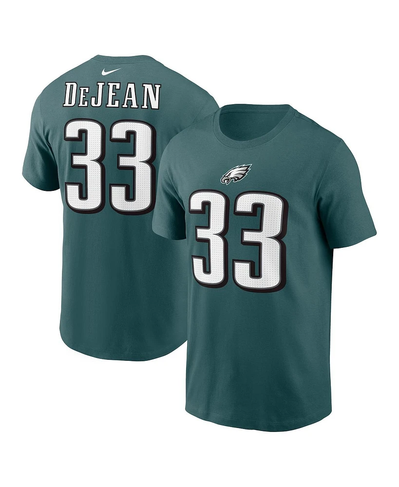 Nike Men's Cooper DeJean Midnight Green Philadelphia Eagles Player Name Number T-Shirt