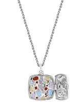 Effy Multi-Gemstone Locket 18" Pendant Necklace (6-3/4 ct. t.w.) in Sterling Silver