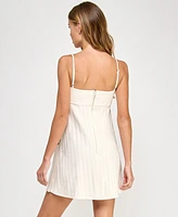 City Studios Juniors' Side-Button Empire-Waist Dress