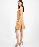 Tahari Asl Women's Belted Sleeveless Fit & Flare Dress
