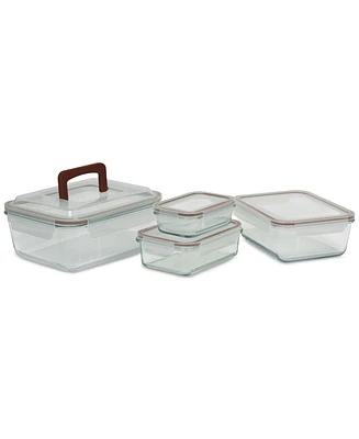 Sedona Kitchen 8-Piece Rectangular Glass Container Food Storage Set