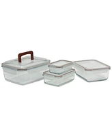 Sedona Kitchen 8-Piece Rectangular Glass Container Food Storage Set