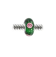Bling Jewelry Murano Glass Charm Bead Sterling Silver Core Floral Blue Pink Green Spacer