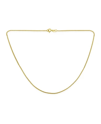 Bling Jewelry Thin 2MM Strong Simple Miami Cuban Curb Chain Necklace Yellow Gold Plated.925 Sterling Silver