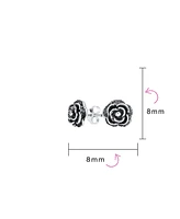 Bling Jewelry Retro Floral Black Rose Stud Earrings in Oxidized Sterling Silver 8MM
