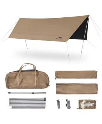 Naturehike Camping Tent Tarp With Poles Waterproof Pu 18000mm Anti Uv Upf2000 Camping Sun Shelter Rain Fly Camping Tent Canopy