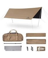 Naturehike Camping Tent Tarp With Poles Waterproof Pu 18000mm Anti Uv Upf2000 Camping Sun Shelter Rain Fly Camping Tent Canopy