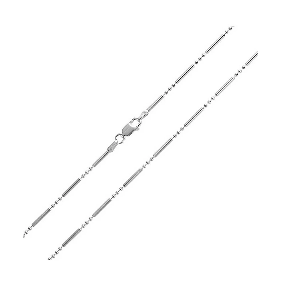 Bling Jewelry Bead Bar Ball 1.5MM Sterling Silver Chain Necklace for Nickel-Free Italy Made