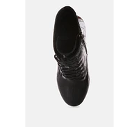 magdalene croc high heel platform boots