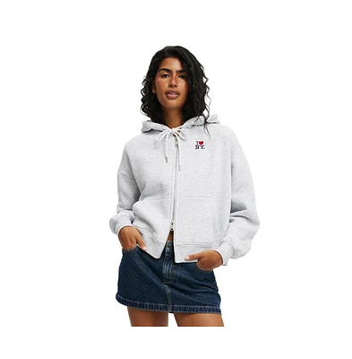 Cotton On Women's Classic Fleece Licensed Zip Through Hoodie