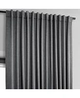 Half Price Drapes Dark Gravel Extra Wide Textured Faux Linen Room Darkening Curtain