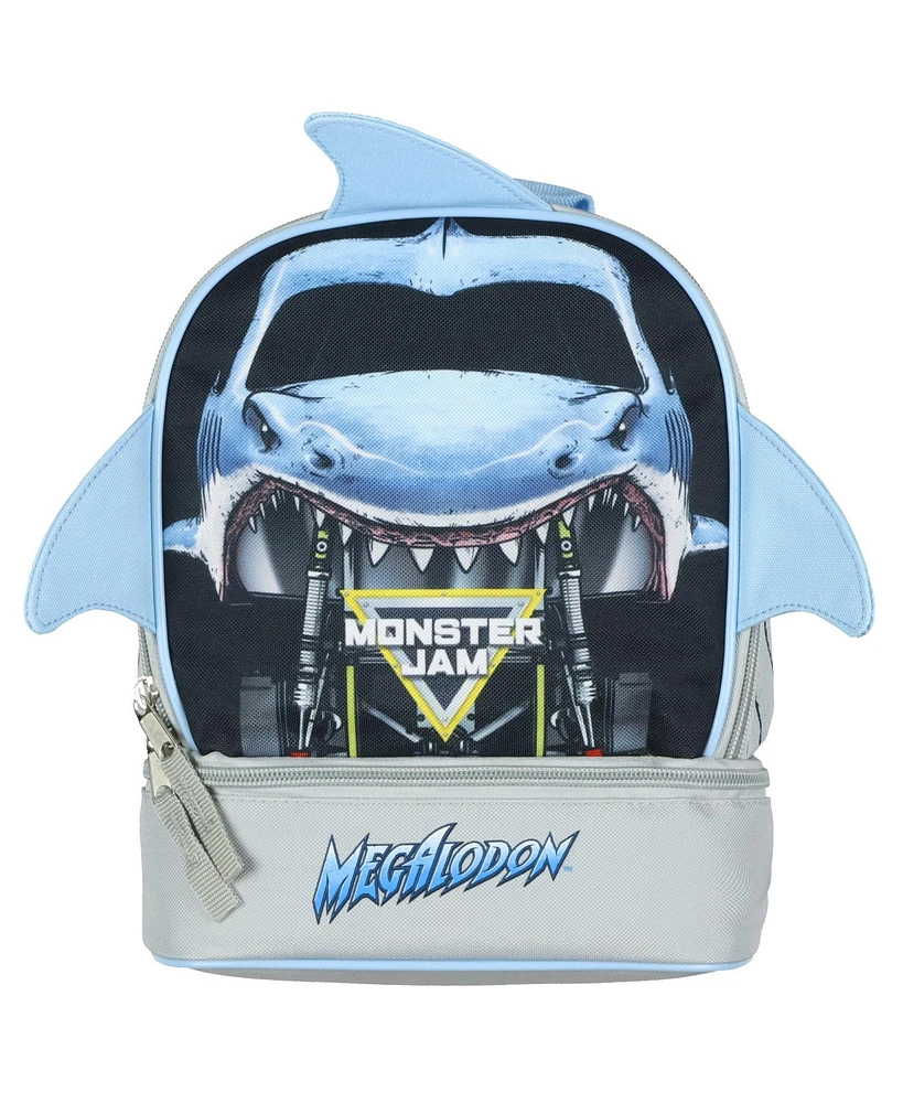 Monster Jam Lunchbox Megalodon 3D Fins Dual Compartment Insulated Bag