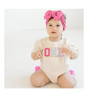 Sweet Wink Baby Girls First Birthday Patch Short Sleeve Romper