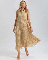 Pietro Brunelli Maternity Sleeveless Shirt Collar Maxi Clara Dress