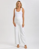 Pietro Brunelli Maternity Stonewashed High-Waist Wide-Leg Jeans