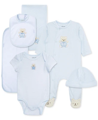Little Me Baby Boys Cute Bear Cotton Gift Box, 6 Piece Set
