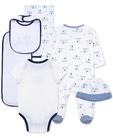 Little Me Baby Boys Cotton Puppy Toile Gift Box, 6 Piece Set