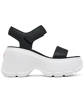 Hunter Women's Abel Square Toe Wedge Casual Sandals from Finish Line