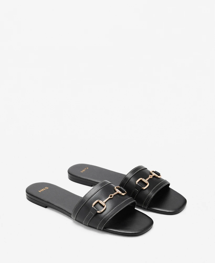 Mango Women's Buckle Leather Sandals