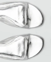 Mango Women's Metallic Leather Sandals