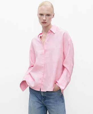 Mango Women's Linen Oversized Shirt
