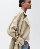 Mango Women's Belted Cotton Trench Coat