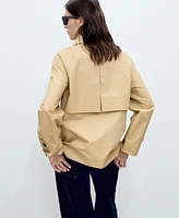 Mango Women's Buttoned Cotton Parka Coat