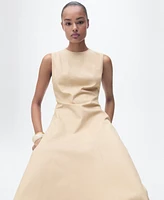 Mango Women's Frayed Hem Asymmetrical Dress