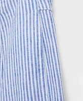 Mango Women's Striped Linen-Blend Trousers Pants
