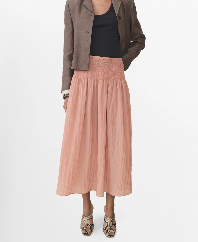 Mango Women's Gathered Midi Skirt