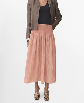 Mango Women's Gathered Midi Skirt