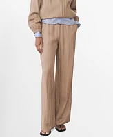 Mango Women's Straight Lyocell Texture Pants
