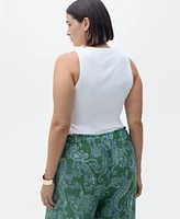 Mango Women's Paisley Linen Pants