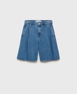 Mango Women's Bermuda Wide Leg Shorts