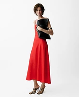 Mango Women's Bow Linen-Blend Dress
