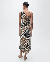 Mango Women's Abstract Leaf Print Dress