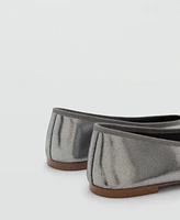 Mango Women's Metallic Ballet Flats