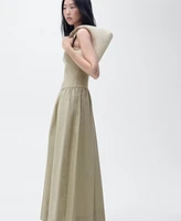 Mango Women's Combined Fabric Flared Dress