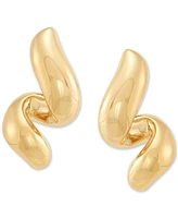 Polished Twist Style Statement Drop Earrings in 14k Gold