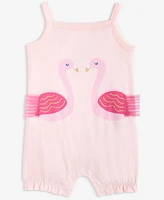 First Impressions Baby Girls Flamingos Graphic Sunsuit, Exclusively at Macy's