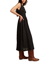 Lucky Brand Women's Cotton V-Neck Smocked-Waist Midi Dress