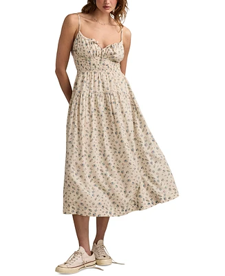 Lucky Brand Women's Smocked-Waist Floral Midi Dress