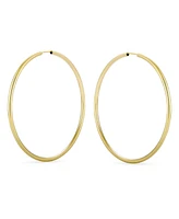 Bling Jewelry Set of 2 Minimalist Hoop Earrings 2MM Gold Plated 1.75 Inch & 2.5 Inch
