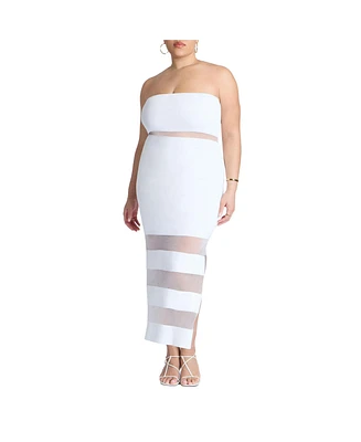 Eloquii Women's Sheer Panel Maxi Dress