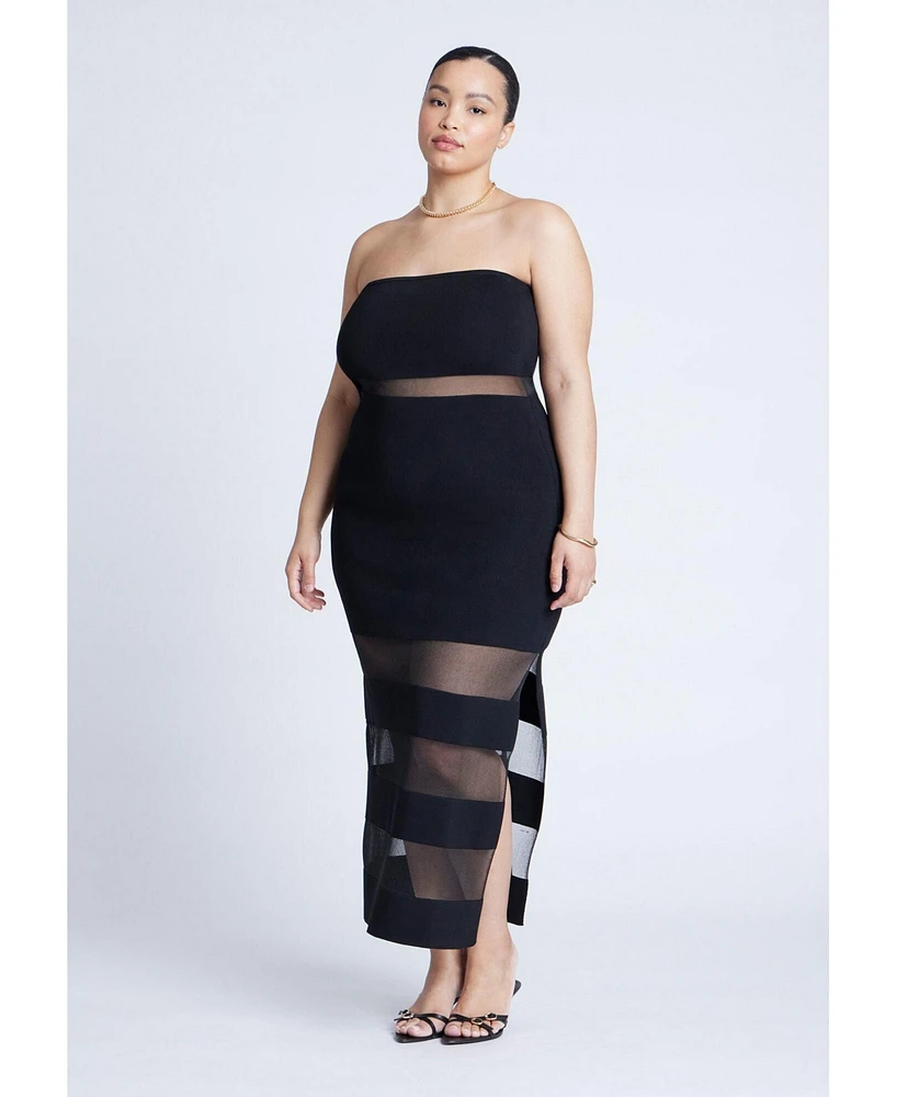 Eloquii Plus Sheer Panel Maxi Dress