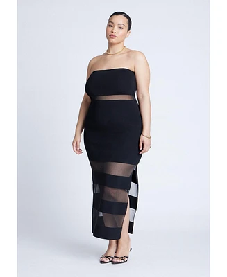 Eloquii Plus Sheer Panel Maxi Dress