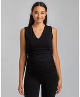 Pietro Brunelli Maternity Sleeveless Dolce Blouse with V-Neck and Side Ruching