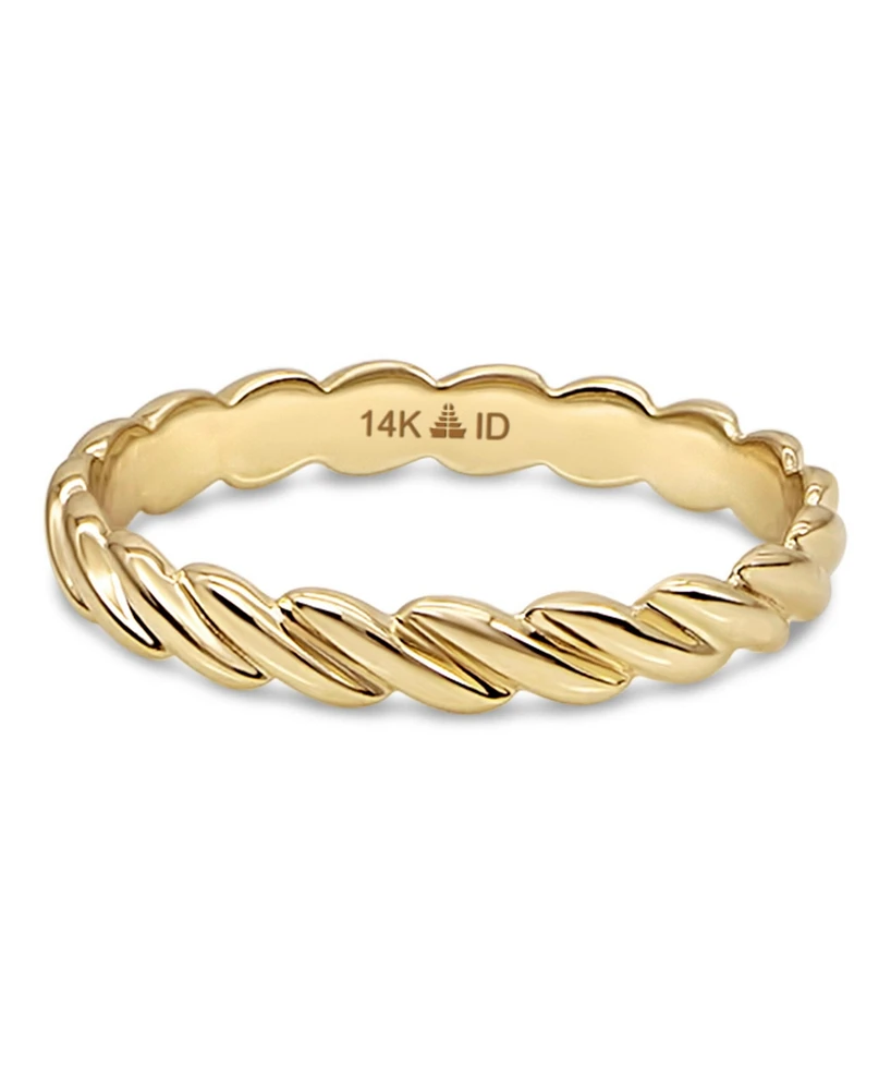 Devata Twisted Rope Ring in 14K Gold, Size approx. grams