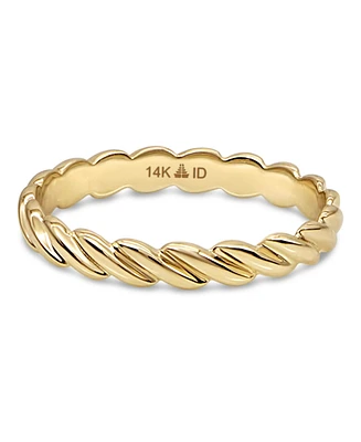 Devata Twisted Rope Ring in 14K Gold, Size approx. grams