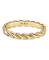 Devata Twisted Rope Ring in 14K Gold, Size approx. grams